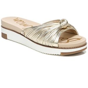 Sam Edelman metallic gold knotted Slippers/ size 6.5